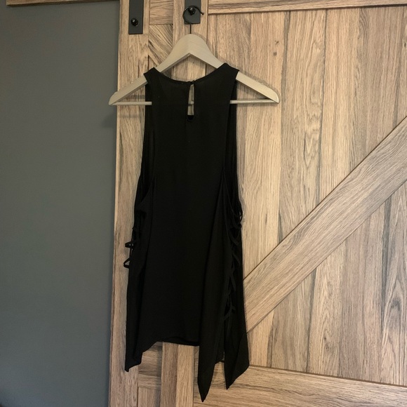 Lush Black Tank Top with side cut-outs, Small - Picture 5 of 6